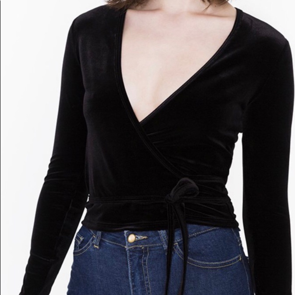 American Apparel Velvet wrap top